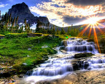 Сонце, горы и река