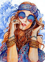 Рыжеволосая девушка хиппи