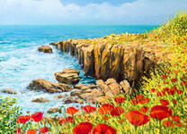 Маки на берегу у моря