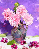 Букет розовых георгин