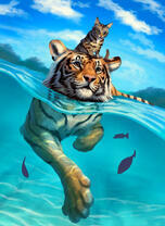 Тигр спасает кота