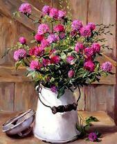 Букет розового клевера в бидончике