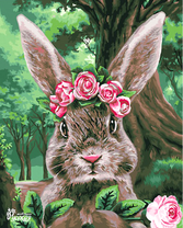 Зайчик в цветочном венке