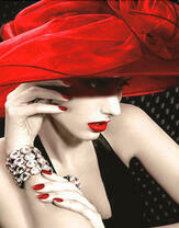 Красивая женщина в красной шляпе