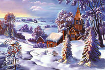 Деревянный храм в зимней красе