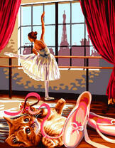 Разминка балерины и рыжий котеночек