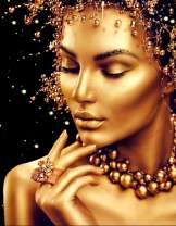 Образ девушки в цвете золота