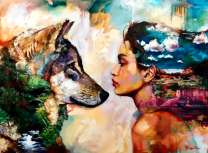 Дух волчицы и девушки на одной картине