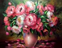 Осыпающийся букет пионов