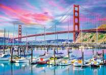 Стоянка яхт и мост Джорджа Вашингтона