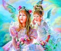 Девочки-ангелы с цветами
