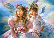 Девочки ангелочки на мягких тучках