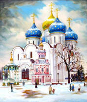 Церковный храм в зимнюю пору