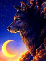 Черный волк и молодой месяц