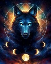 Черный волк в обереге и фазы луны