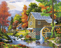 Водяная мельница у подножья гор